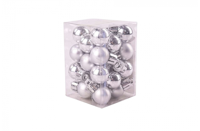 Vianočné gule strieborné (1bal.) TG80122-1