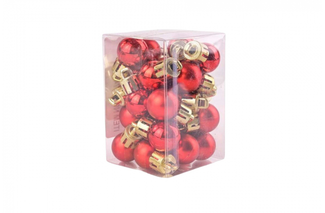 Vianočné gule červené (1bal.) TG80122-4