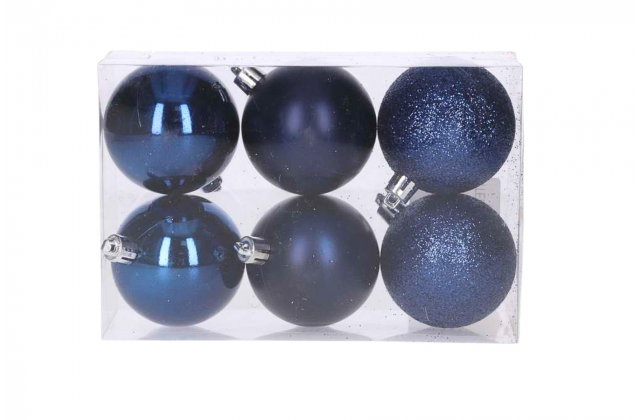 Vianočné gule modré 6 cm (1bal.) TG80125-12