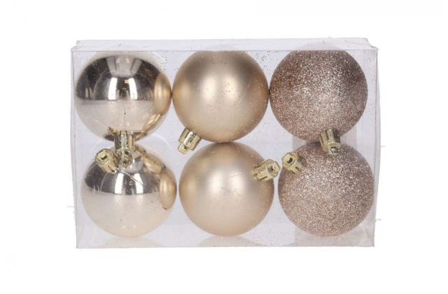 Vianočné gule šampanské 6 cm (1bal.) TG80125-2