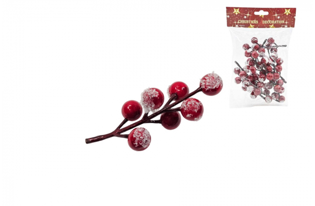  Umelý zasnežený mini červený hloh (1bal.) TG37099 