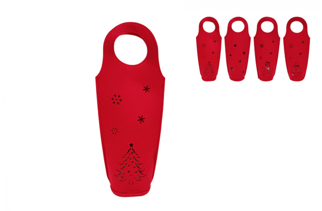 Vianočná flicová taška na fľašu 492624 - XNA14005011