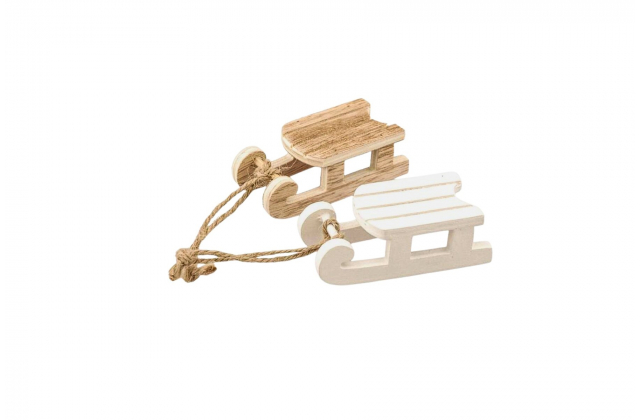 Vianočné drevené sane na zavesenie TG50583-MIX