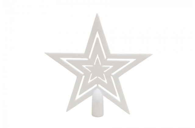 Biela hviezda na stromček- špic AR3-89L20001MG-WHITE 