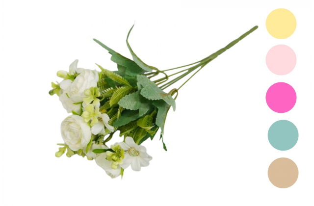 Umelá kytička ranunnculus, margarétka x5 CV17549-MIX 