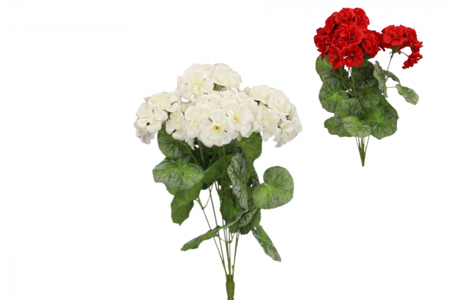 Umelá kytica pelargónia / muškát x 7 CV38950-MIX