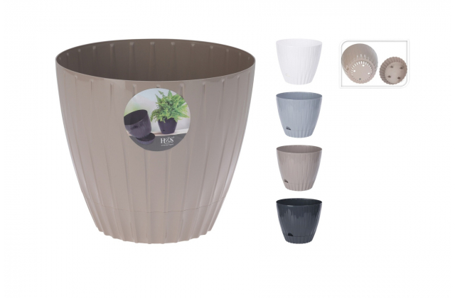 046800 Plastový kvetináč s podmiskou 027100550