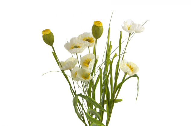 Umelý konár mak biely 53 cm AGS399