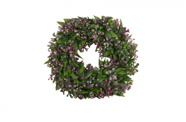 Umelý veniec s fialovými bobuľami 25 cm KWI-352-03735-25 