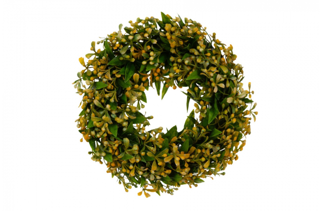 Umelý veniec krušpán 25 cm žlté bobule KWI-352-03737-25 