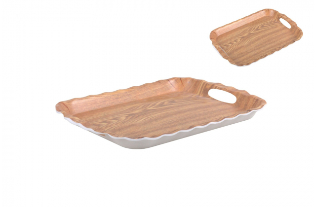 Plastový podnos WOOD A9408A