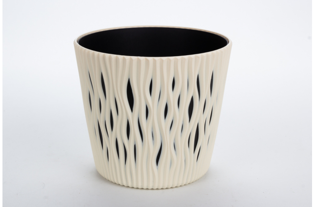 Kvetináč s vnútrom DSR220 Sandy round kréma