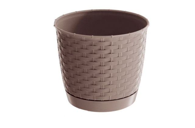 KV.DRLO145 Ratolla Kvetinac ratan s podlozkou145x127 kavova 7529U