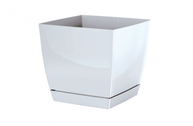 Kvetináč s podložkou DUKP180 Coubi biely