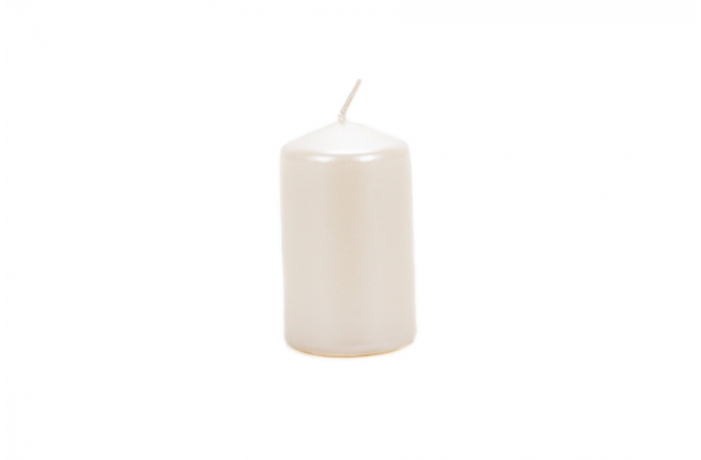 Sviečka valec 60/100 LAKIER - metal ecru